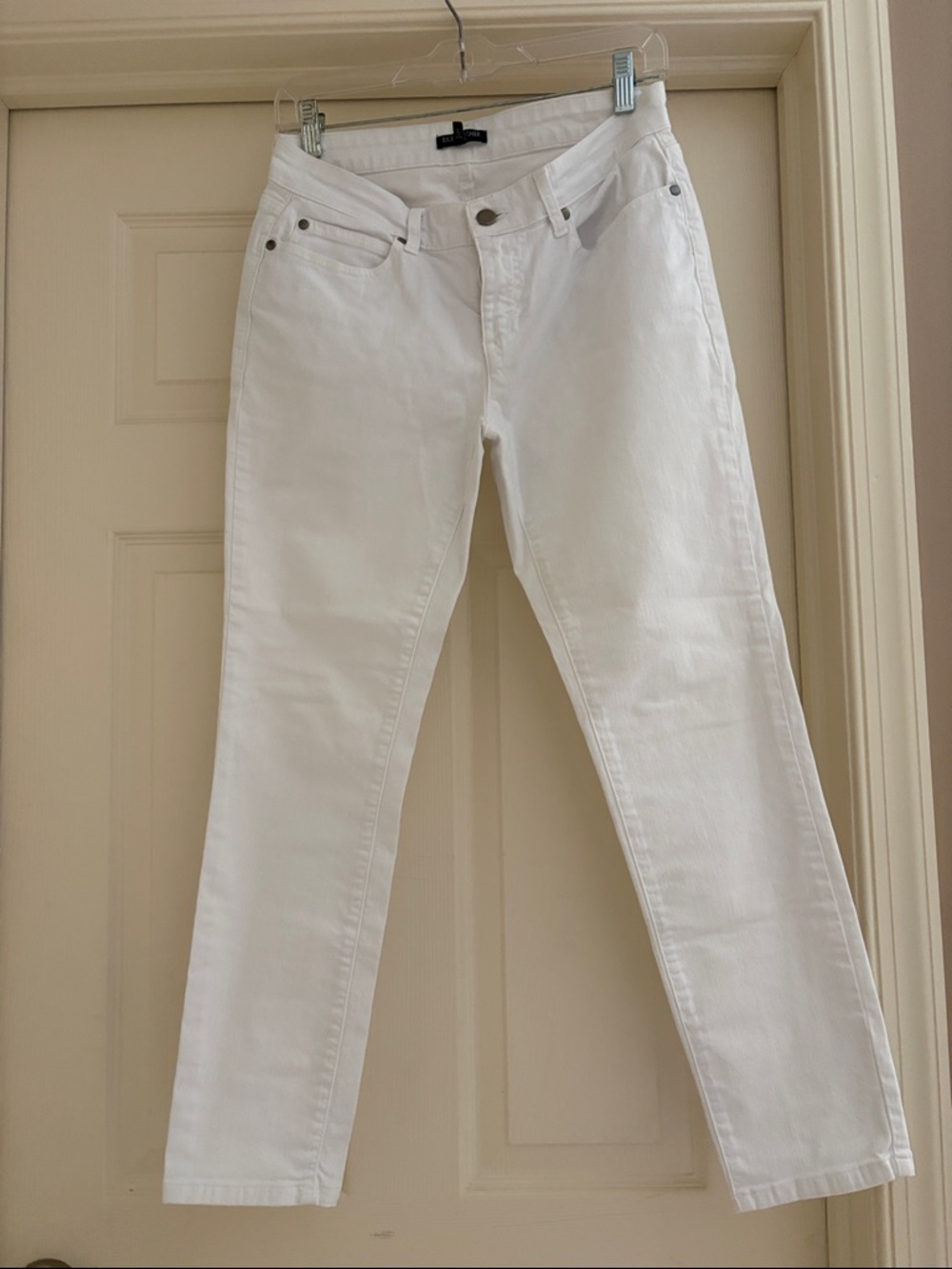 Eileen Fisher White Womens Straight-Leg Jeans